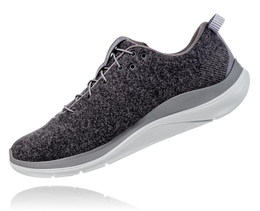 Tenis Hoka One One Feminino Cinzentas Escuro - Hupana Flow Wool - 872-YUDVIQ